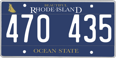 RI license plate 470435
