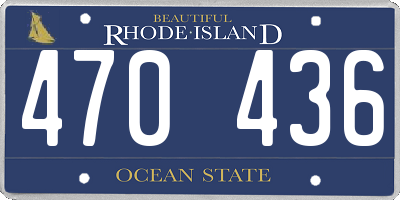 RI license plate 470436