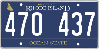RI license plate 470437