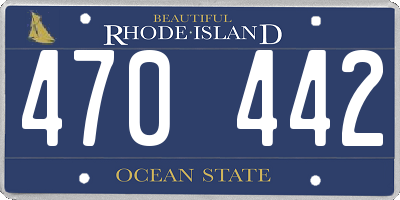 RI license plate 470442