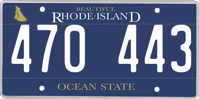 RI license plate 470443