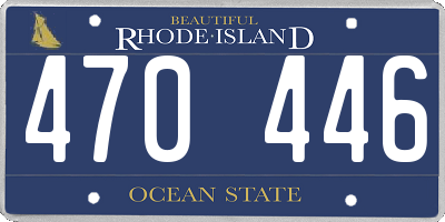 RI license plate 470446