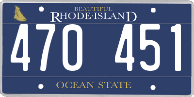 RI license plate 470451
