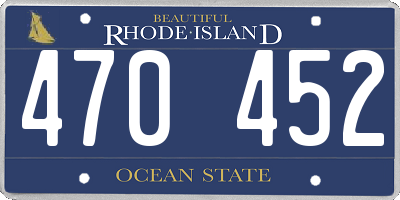 RI license plate 470452