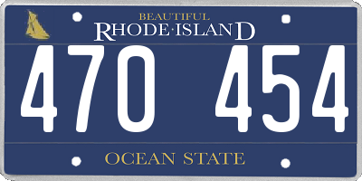 RI license plate 470454