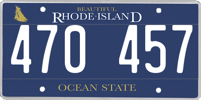 RI license plate 470457