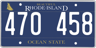 RI license plate 470458
