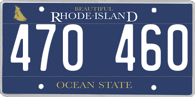 RI license plate 470460