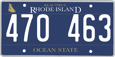 RI license plate 470463