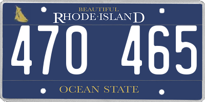 RI license plate 470465