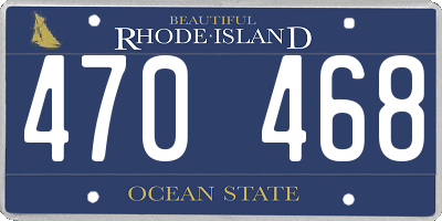 RI license plate 470468
