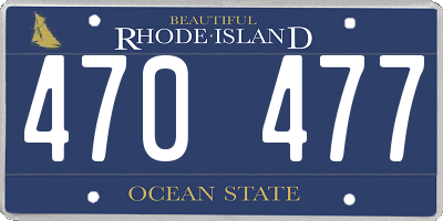 RI license plate 470477