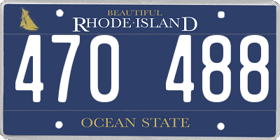 RI license plate 470488