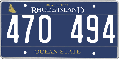 RI license plate 470494