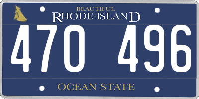 RI license plate 470496