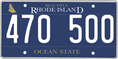 RI license plate 470500