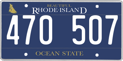 RI license plate 470507