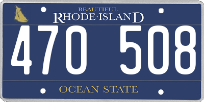 RI license plate 470508
