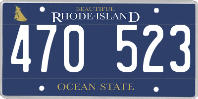 RI license plate 470523