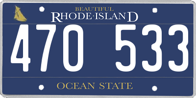 RI license plate 470533