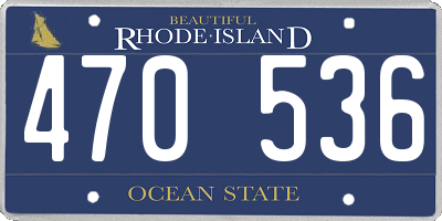 RI license plate 470536
