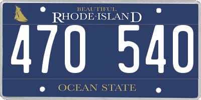 RI license plate 470540