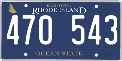 RI license plate 470543