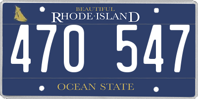 RI license plate 470547