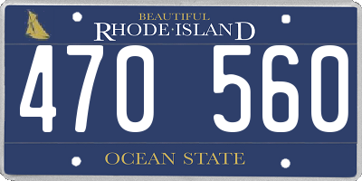 RI license plate 470560