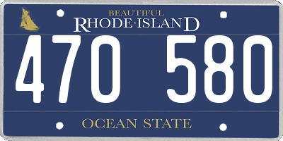 RI license plate 470580