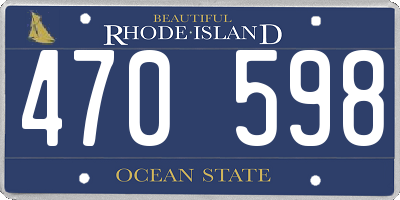 RI license plate 470598