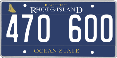 RI license plate 470600