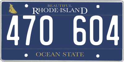 RI license plate 470604