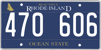 RI license plate 470606