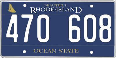 RI license plate 470608