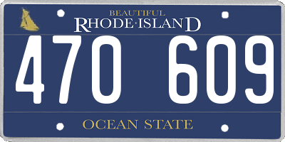 RI license plate 470609