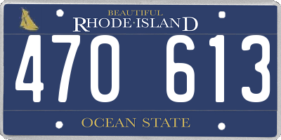 RI license plate 470613