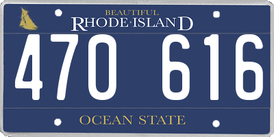RI license plate 470616