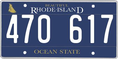 RI license plate 470617