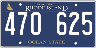 RI license plate 470625