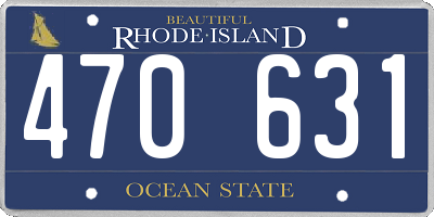 RI license plate 470631