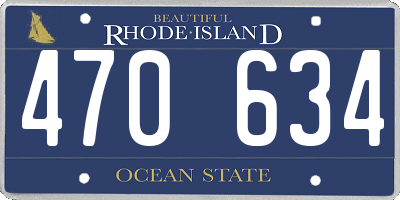 RI license plate 470634