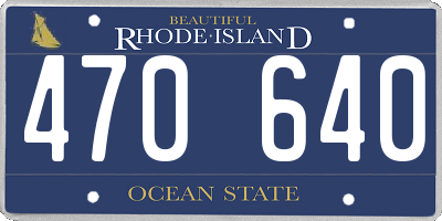 RI license plate 470640