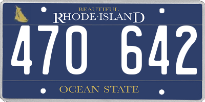 RI license plate 470642