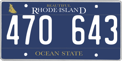 RI license plate 470643