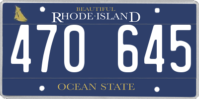 RI license plate 470645
