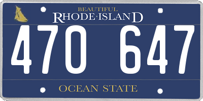 RI license plate 470647