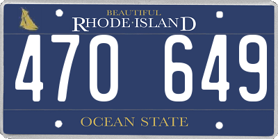 RI license plate 470649