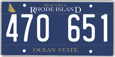 RI license plate 470651