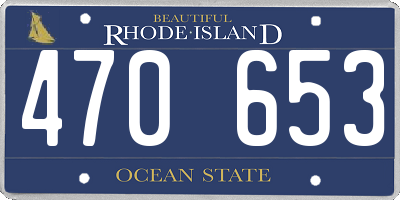 RI license plate 470653